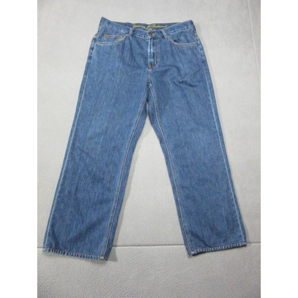 Tommy Bahama Jeans Mens 36x30 Blue Straight Leg Baggy Classic Fit Mid Rise